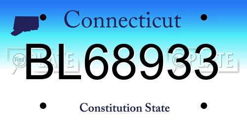 BL68933 Connecticut License Plate
