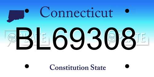 BL69308 Connecticut License Plate