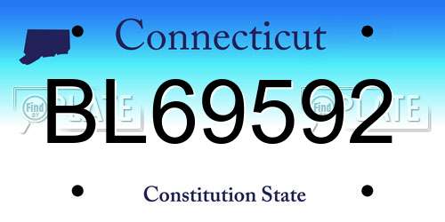 BL69592 Connecticut License Plate