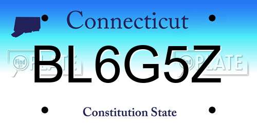 BL6G5Z Connecticut License Plate
