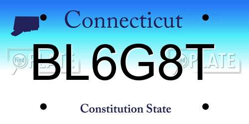 BL6G8T Connecticut License Plate