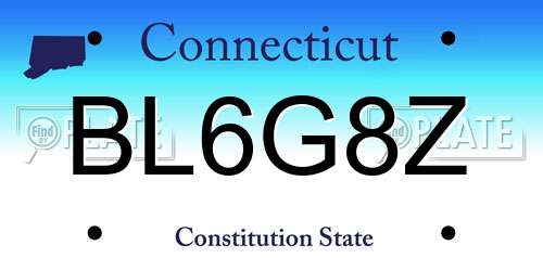 BL6G8Z Connecticut License Plate