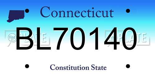 BL70140 Connecticut License Plate