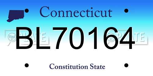 BL70164 Connecticut License Plate