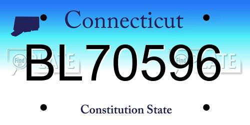 BL70596 Connecticut License Plate