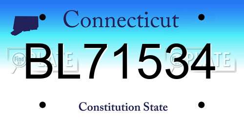 BL71534 Connecticut License Plate