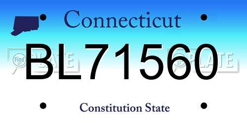 BL71560 Connecticut License Plate