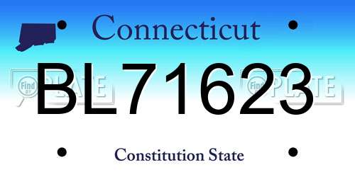 BL71623 Connecticut License Plate