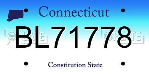 BL71778 Connecticut License Plate