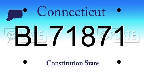BL71871 Connecticut License Plate