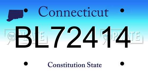 BL72414 Connecticut License Plate
