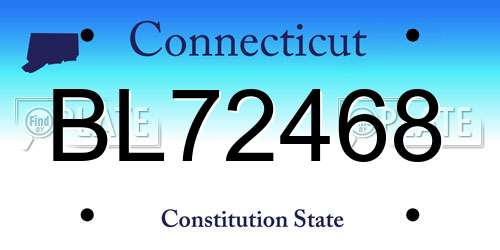 BL72468 Connecticut License Plate