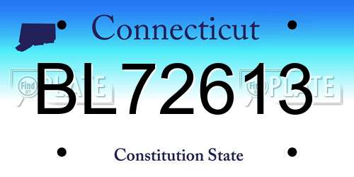 BL72613 Connecticut License Plate
