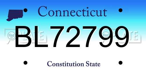 BL72799 Connecticut License Plate