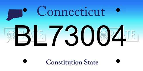 BL73004 Connecticut License Plate