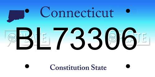 BL73306 Connecticut License Plate