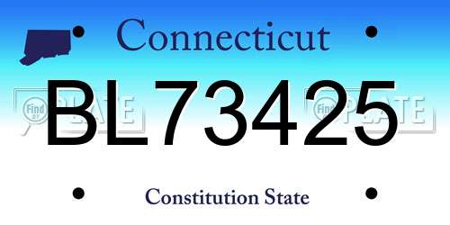 BL73425 Connecticut License Plate