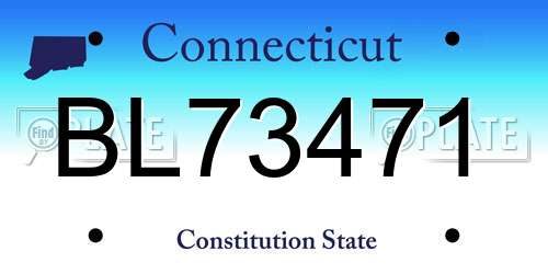 BL73471 Connecticut License Plate