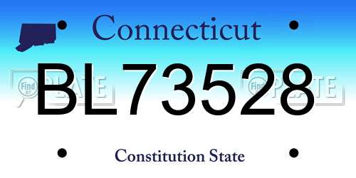 BL73528 Connecticut License Plate