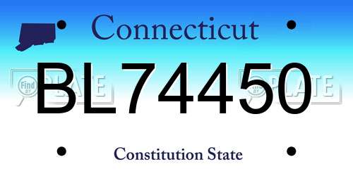 BL74450 Connecticut License Plate