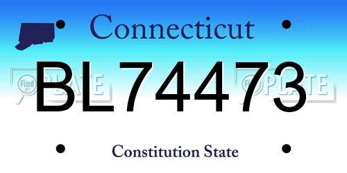 BL74473 Connecticut License Plate