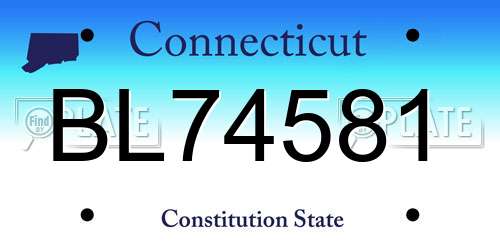 BL74581 Connecticut License Plate