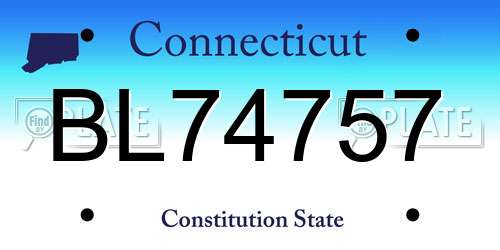 BL74757 Connecticut License Plate