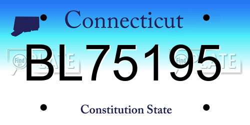BL75195 Connecticut License Plate
