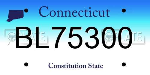 BL75300 Connecticut License Plate