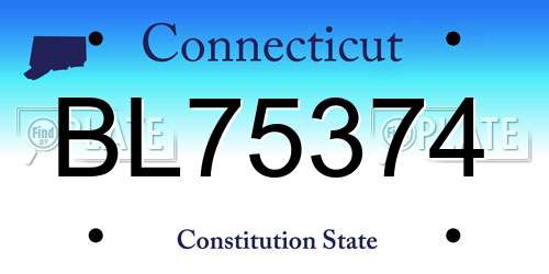 BL75374 Connecticut License Plate