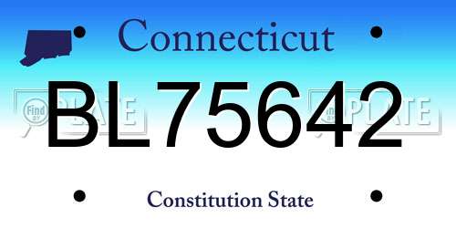 BL75642 Connecticut License Plate