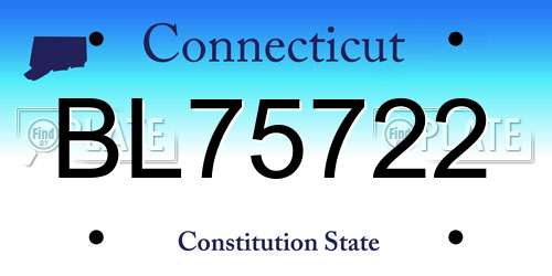 BL75722 Connecticut License Plate
