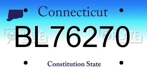 BL76270 Connecticut License Plate
