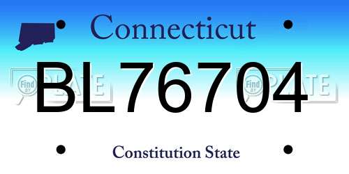 BL76704 Connecticut License Plate