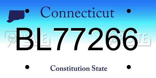 BL77266 Connecticut License Plate