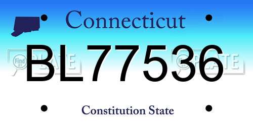 BL77536 Connecticut License Plate