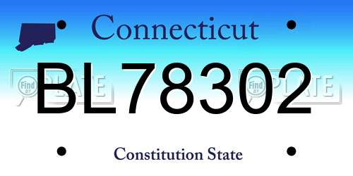 BL78302 Connecticut License Plate