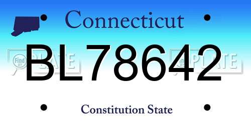 BL78642 Connecticut License Plate
