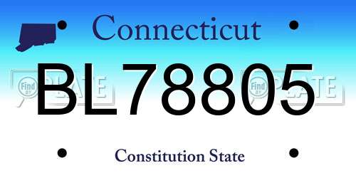 BL78805 Connecticut License Plate