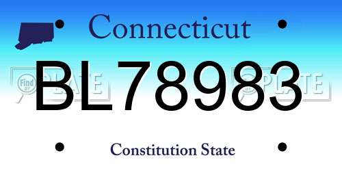 BL78983 Connecticut License Plate