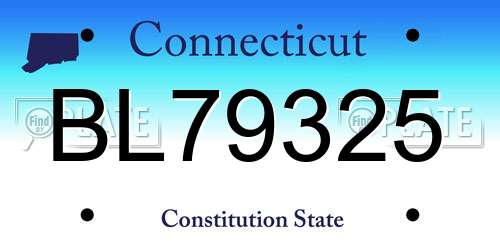 BL79325 Connecticut License Plate