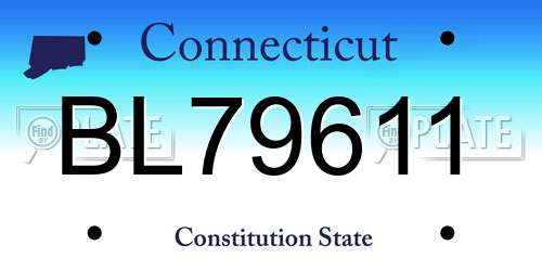 BL79611 Connecticut License Plate