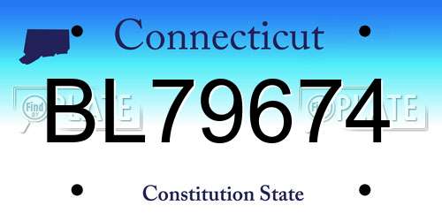 BL79674 Connecticut License Plate