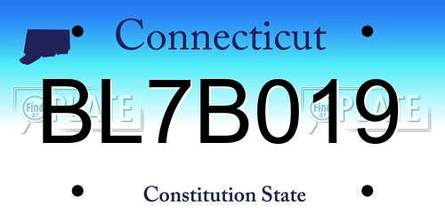 BL7B019 Connecticut License Plate