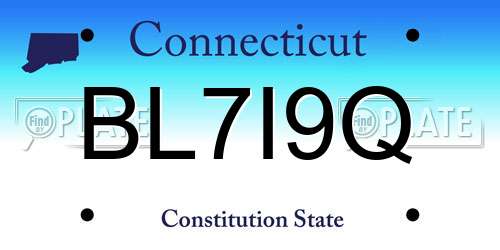 BL7I9Q Connecticut License Plate