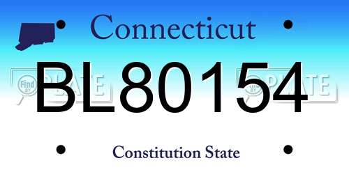 BL80154 Connecticut License Plate
