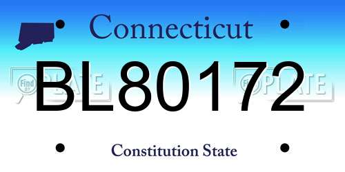 BL80172 Connecticut License Plate