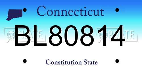 BL80814 Connecticut License Plate