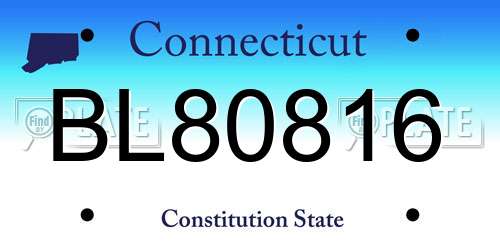 BL80816 Connecticut License Plate
