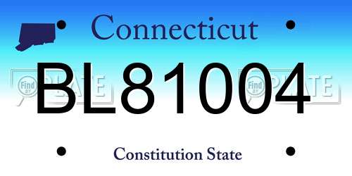 BL81004 Connecticut License Plate